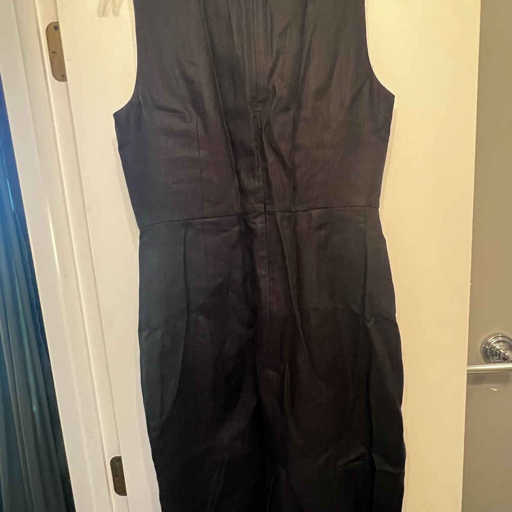 J. Crew Black Midi Dress with Bow Detail - Picture 2 of 6